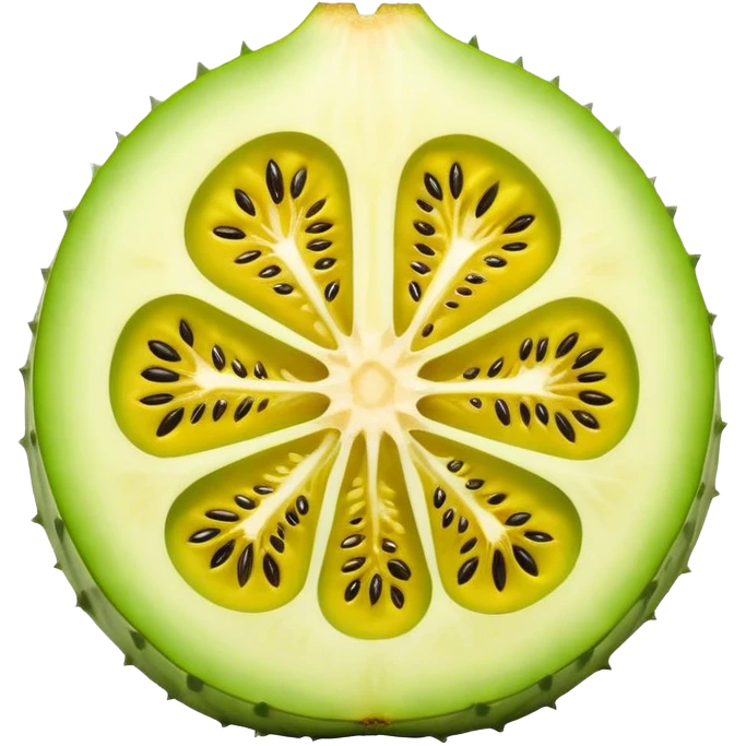 The bitter melon was cut from the front. emoji