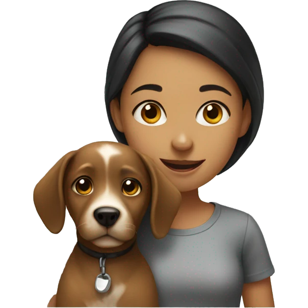 Girl and dog emoji
