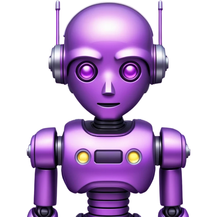 glitter purple cyberpunk robot emoji