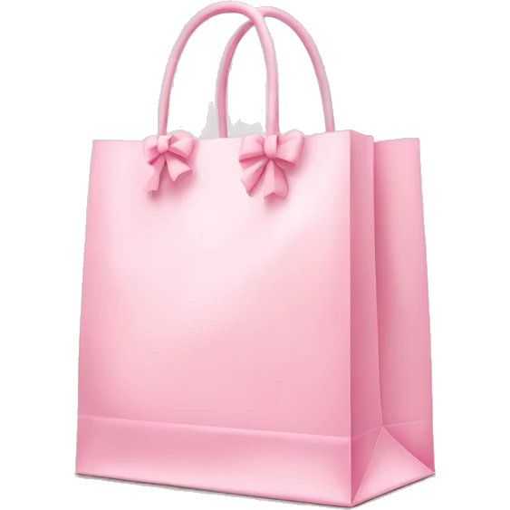 light pink shopping bag with bow emoji