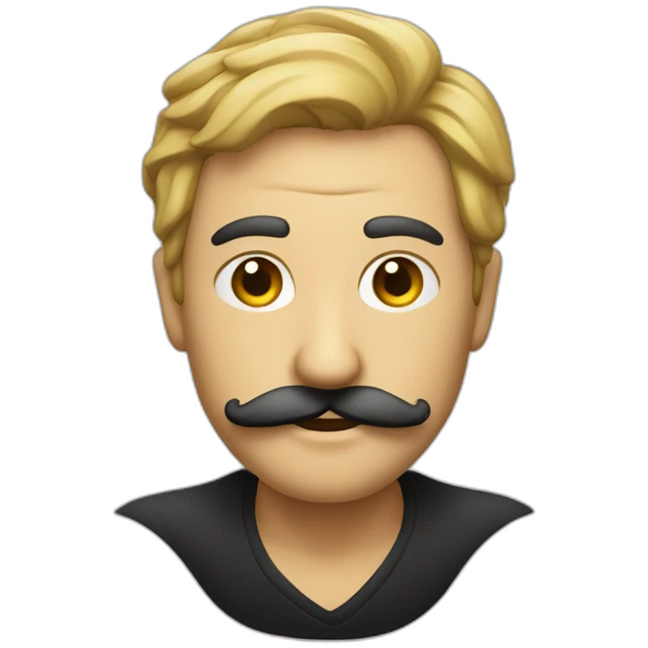 Mysterious man with moustache in black emoji