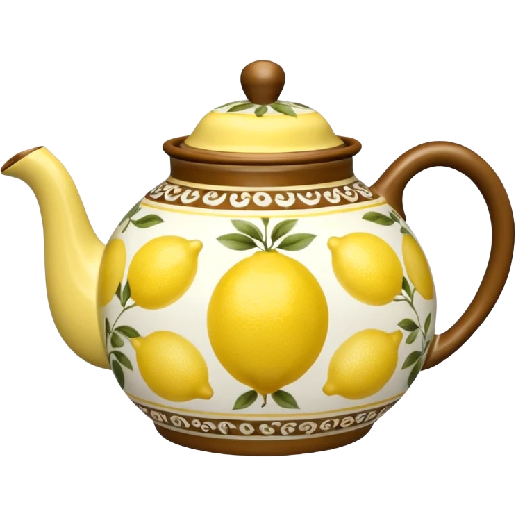 Lemon patterned tea pot emoji
