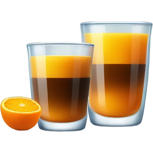 coffee with orange juice in a glass cup emoji