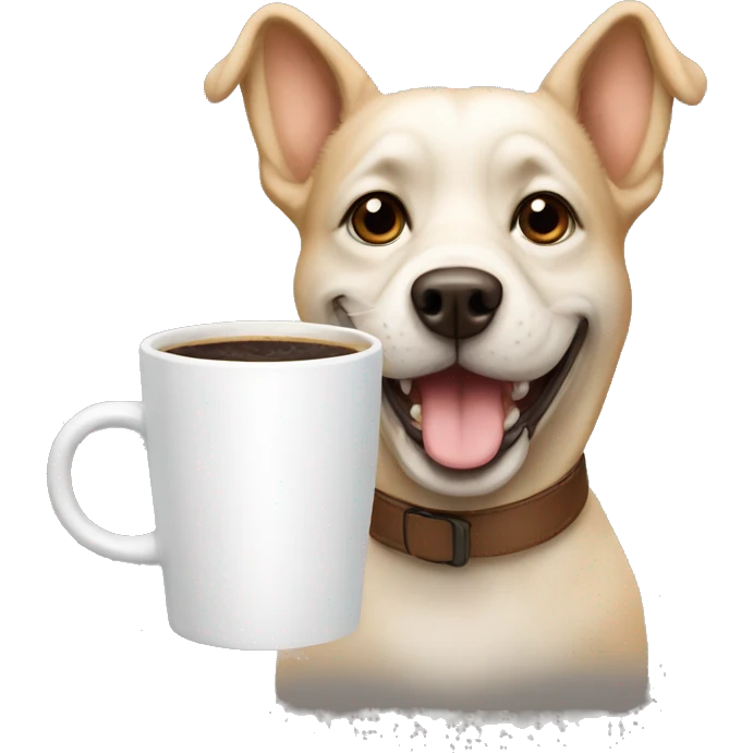dog with a coffe emoji