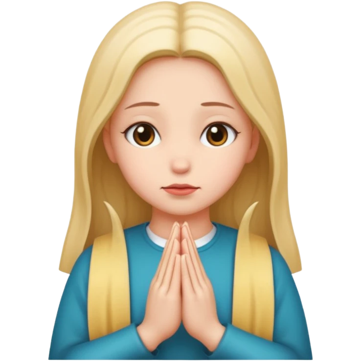 Girl, looking devious with praying hands emoji