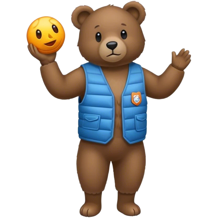 ours debout avec gilet par balle emoji