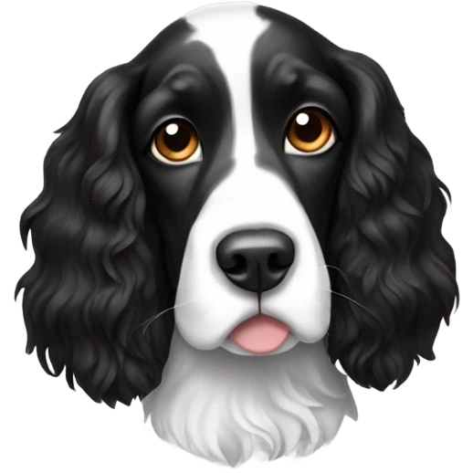 Black and white springer spaniel emoji