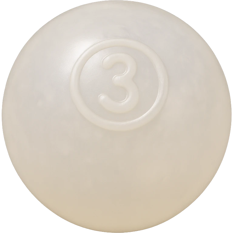 pool billiards cue ball, retro 90's toy style, very transparent, slightly see-through, white, soft plastic texture, soft reflections, soft and squishy, some cloudiness, not shiny, highly detailed, appealing, no tag, no background emoji