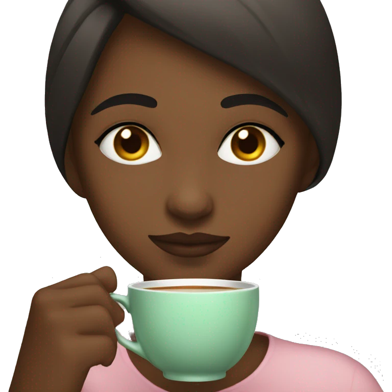 Girl sipping tea emoji