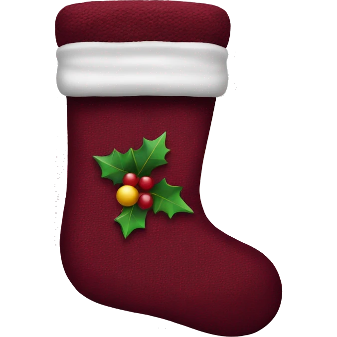 Christmas stocking in burgundy  emoji