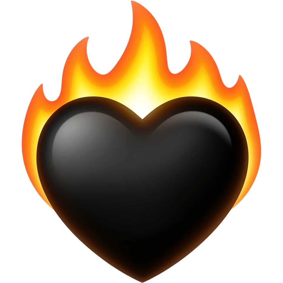 Black heart with fire emoji
