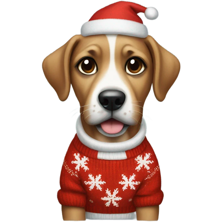 dog wearing christmas jumper emoji