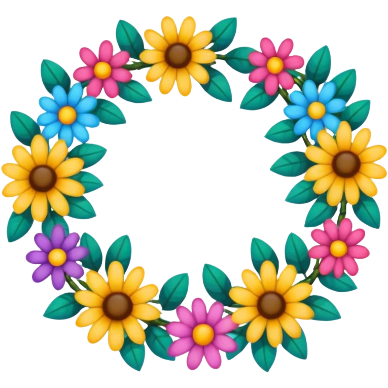 two flower garlands emoji