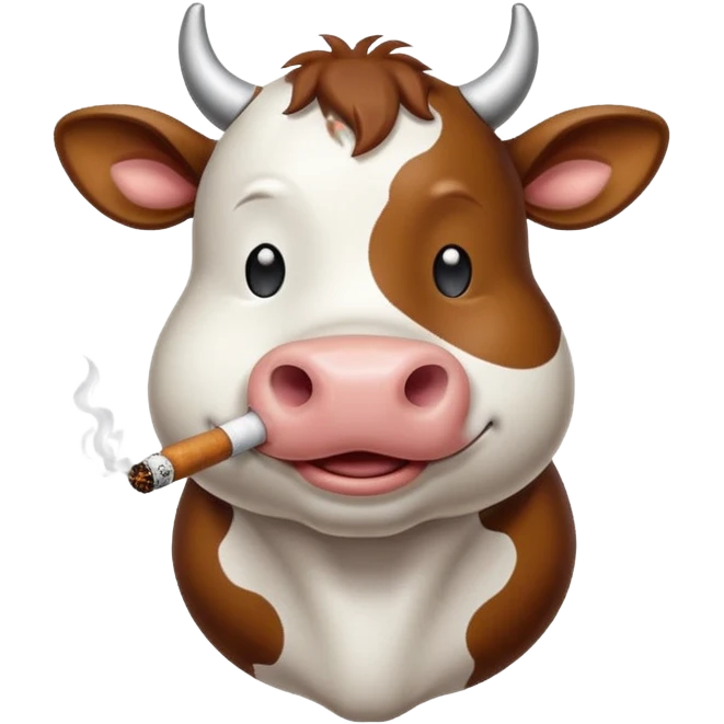 cute cow smoke weed emoji