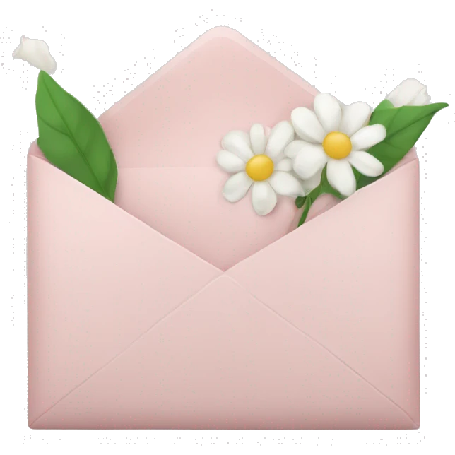 Light Pink envelope with white flowers emoji