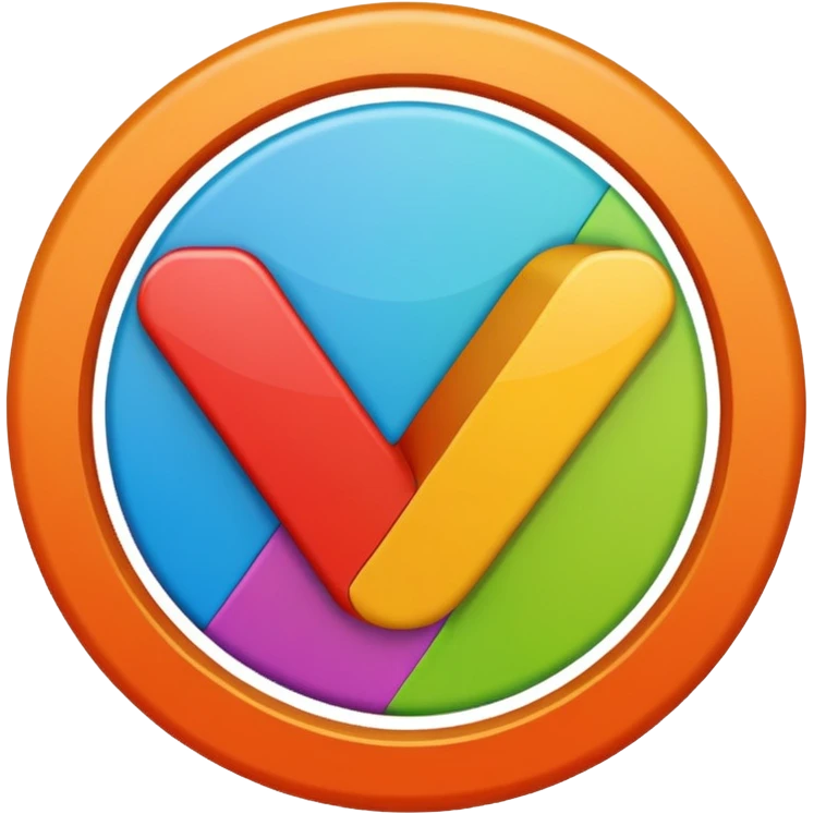 multicolored check mark with circular border emoji