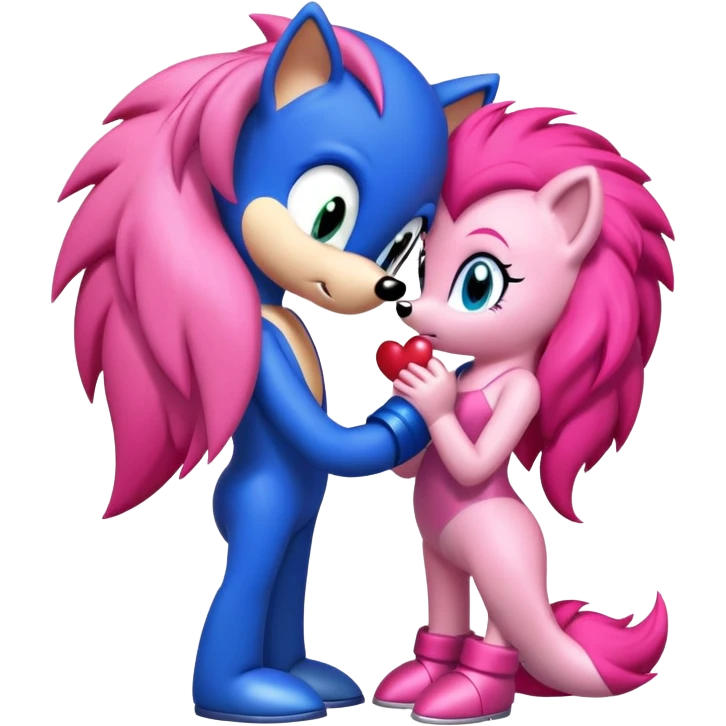 Pinkie Pie kissing Sonic  emoji