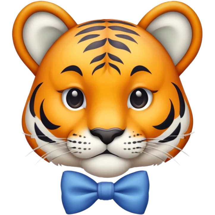 preppy tiger with bow emoji