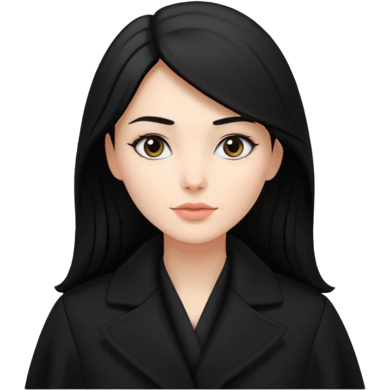 balck and white photo woman in coat emoji