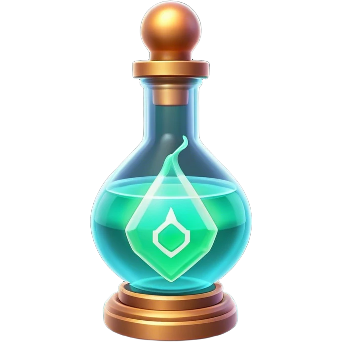 Clash of Clans aesthetic: Cinematic Playful Sci-fi Health Potion Emoji, rendered in a 3D vector-style similar to standard emojis with minimal shading and bold, simplified shapes. A compact, futuristic vial with a glowing neon liquid and sleek contours, softly glowing with a healing cosmic charm. Simplified yet unmistakably iconic, highly detailed and consistent, glowing with a soft radiant glow and high shine. Stylized with a touch of futuristic alchemy and a soft glowing outline, capturing the essence of a vital energy elixir with a playful, interstellar spirit! emoji