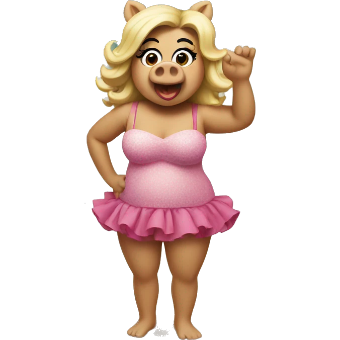 Miss piggy on the beach emoji