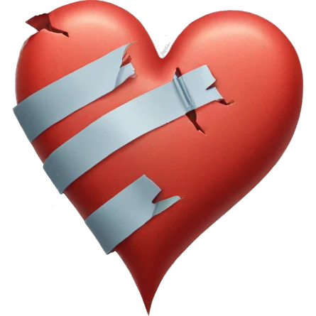 Taped broken heart emoji