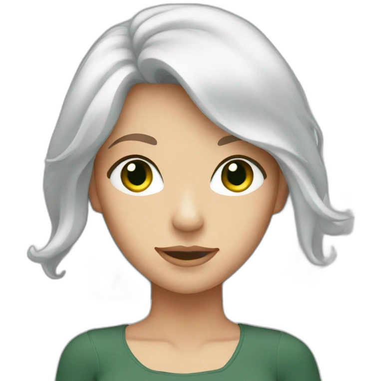 woman, green eyes, redhead, middle long hair emoji