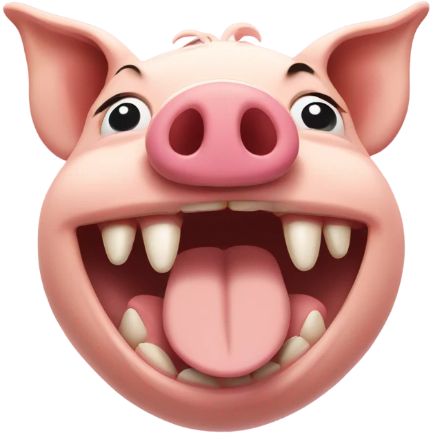 pig head laughing emoji