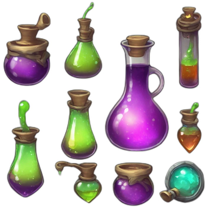 alien potion scifi roguelike rpg style inspired by slay thee spire emoji