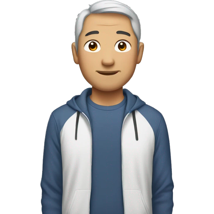 asian dad with no beard or mustache, athletic clothes  emoji