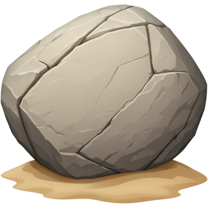 generate realistic detailed big stone on sand emoji