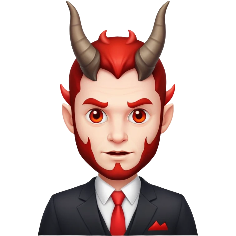 devil businessman with horns and suit selling courses emoji