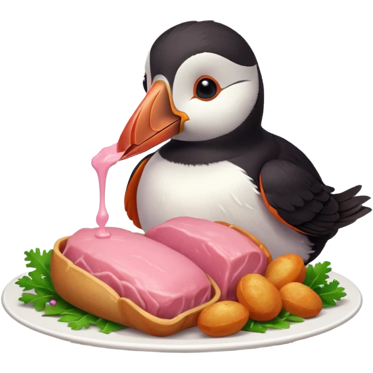 pink puffin pink roast dinner emoji