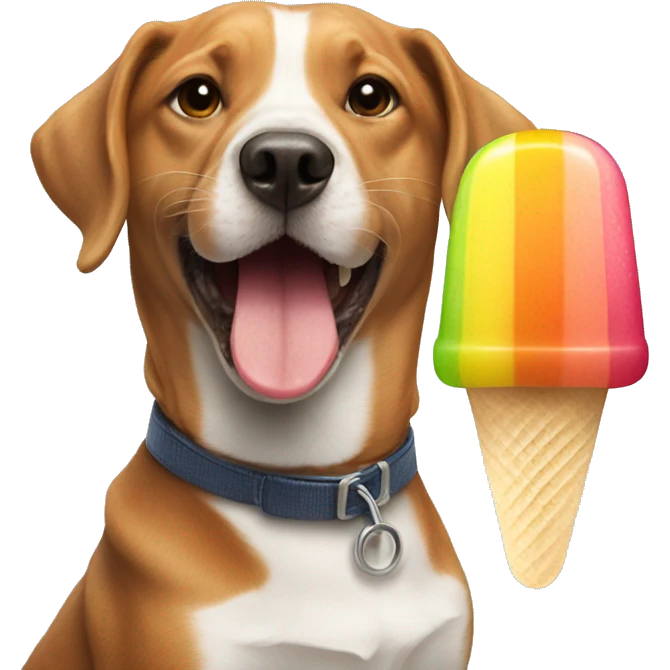 Dog licking ice lolly emoji