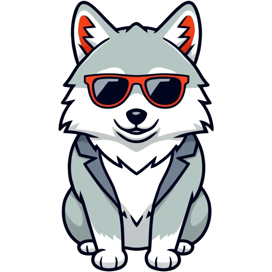 Wolf with sunglasses emoji