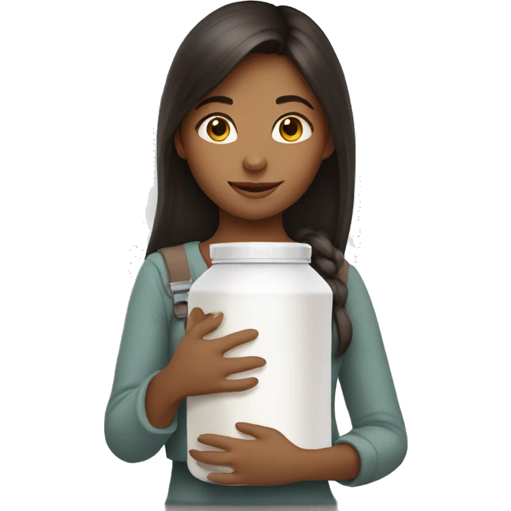 girl holds nest milk can emoji