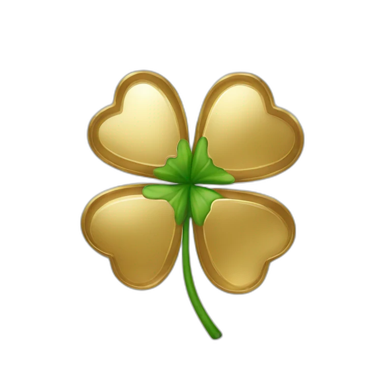 gold-outline-four-leaf-clover emoji