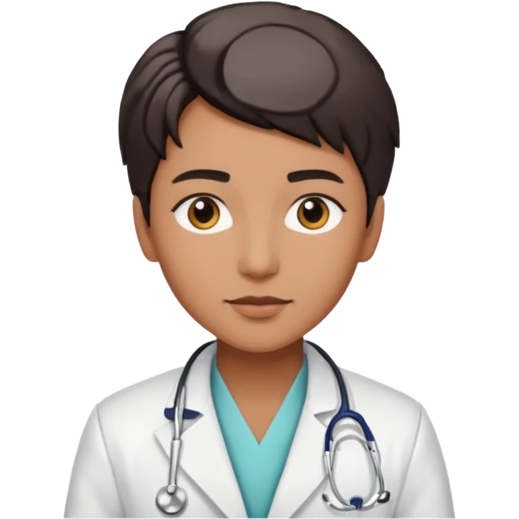 androgynous medium tone skin physician emoji