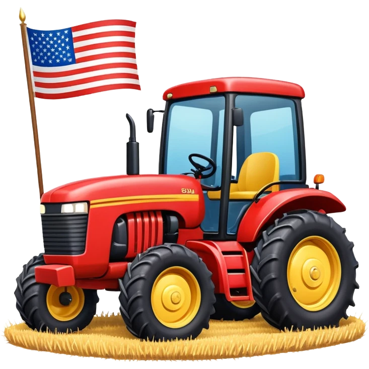 Fall hay rides with USA flag on tractor emoji
