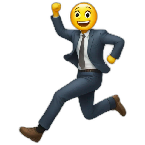 Man jumps around tall building emoji