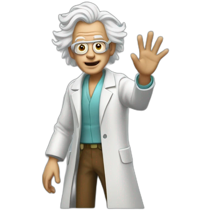 Doc brown waving hello emoji
