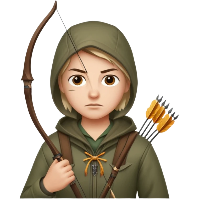 The classic hunter image with bow and arrow emoji