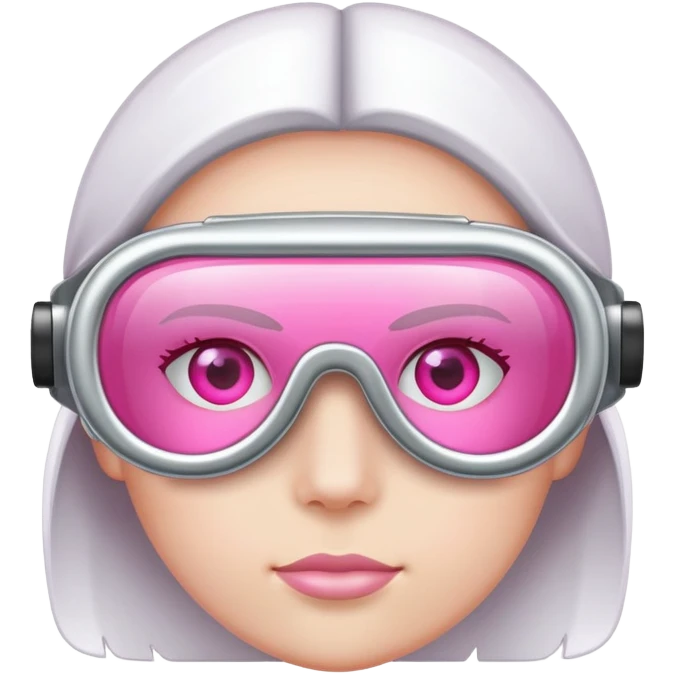 pink lens safety glasses with reflective silver frame, industrial protection emoji