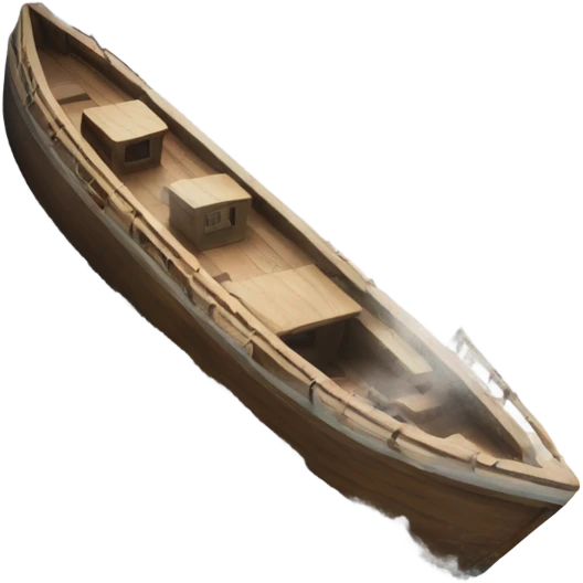 A boat going down the side of a snowy mountain  emoji
