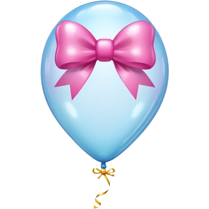 Transparent balloon with  with bow  emoji