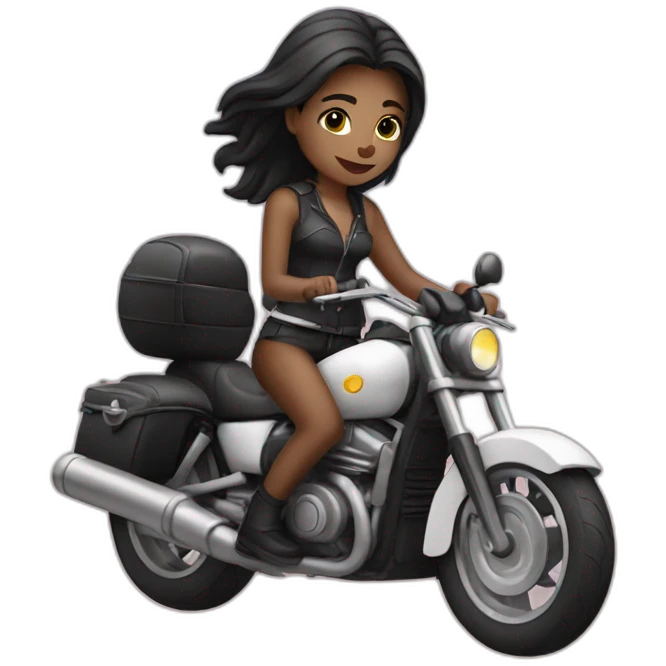 Girl on a motorcycle  emoji