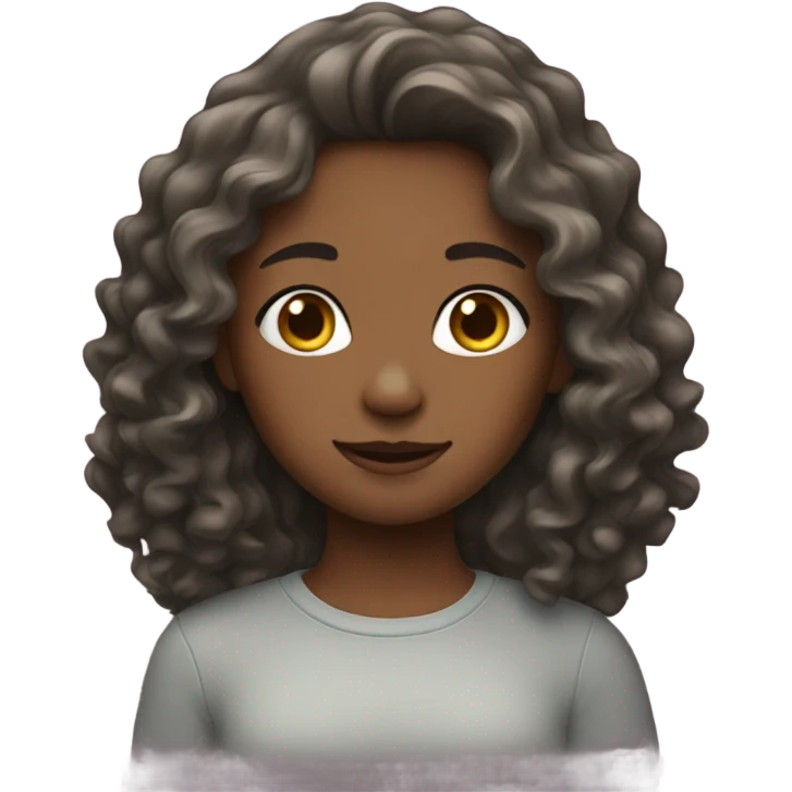 Girl with wavy hair emoji