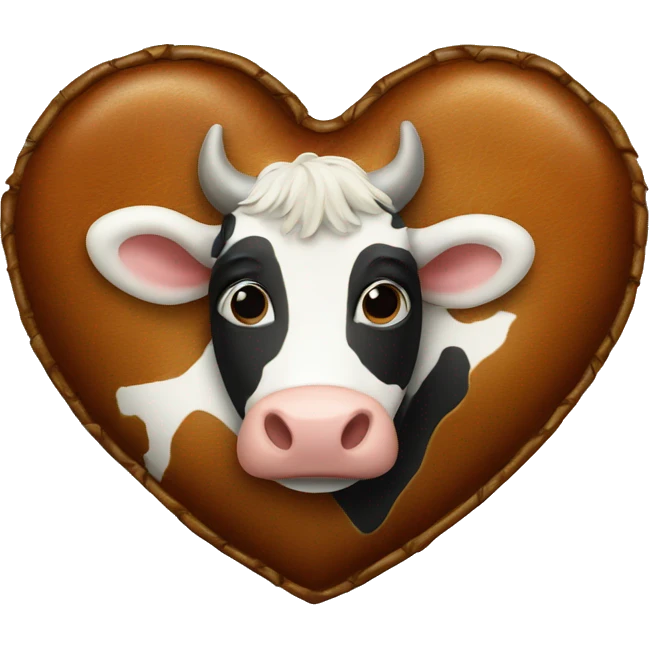 Heart with cow hide emoji