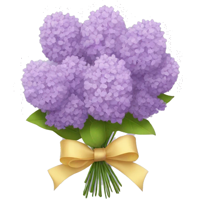 lilac flower bouquet with a bow tie emoji