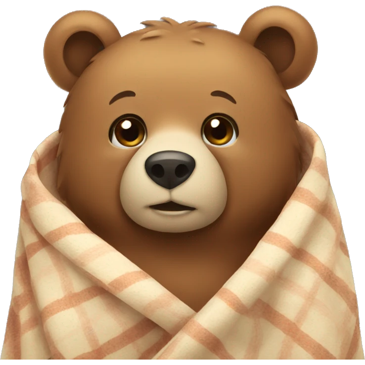 bear cozy in blanket emoji